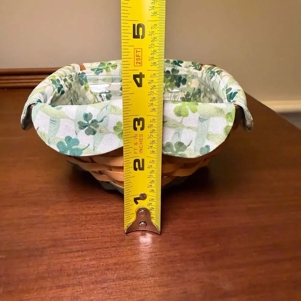 Longaberger 2006 Lucky Twist Basket Lid Fabric Liner Protector Shamrock St. Patr